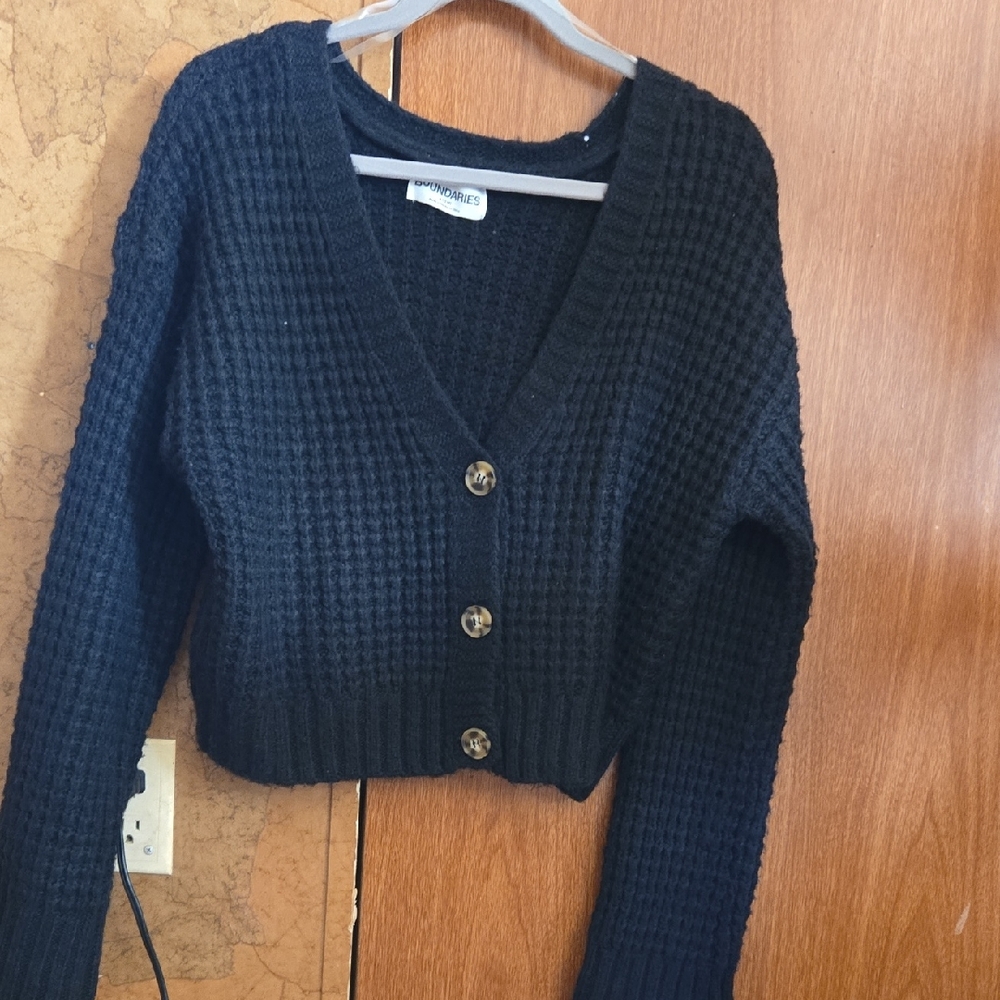 No Boundaries Black Knit Cardigan